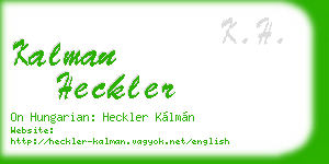kalman heckler business card